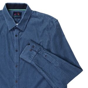 John Lennon Shirt Men’s Size Large Corduroy Blue Cotton Button Down Long Sleeve